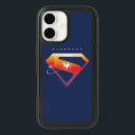Sunset Soar Superman Shield iPhone 16 Case<br><div class="desc">Add a cosmic twist to your superhero style with this radiant Superman design! Set against a deep navy backdrop, the classic “S” shield glows in a warm gradient of fiery orange, golden yellow, and sunset pink—capturing the beauty of Superman’s power and hope. A silhouette of Superman streaks across the emblem...</div>
