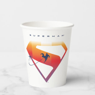 Sunset Soar Superman Shield Paper Cups