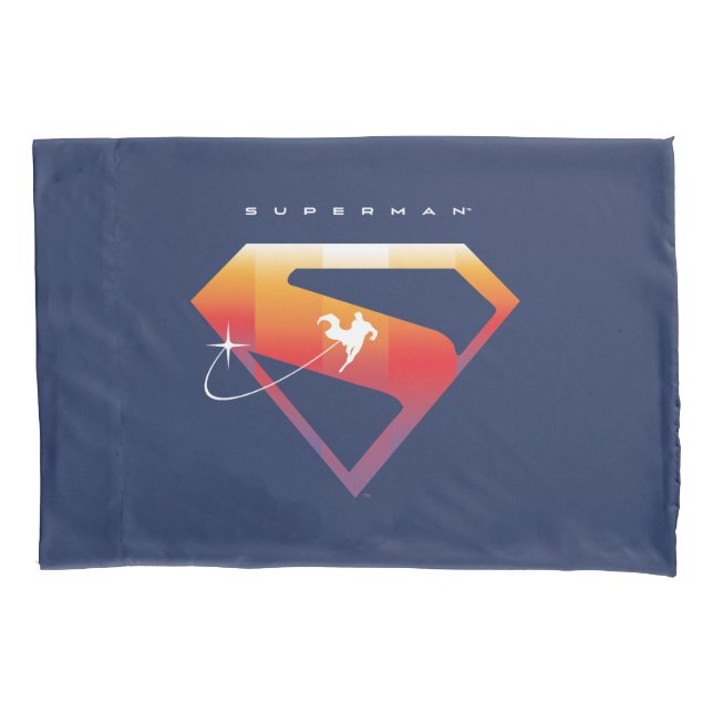 Sunset Soar Superman Shield Pillow Case (Front)