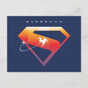 Sunset Soar Superman Shield Postcard