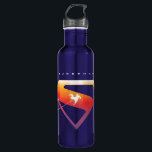 Sunset Soar Superman Shield Stainless Steel Water Bottle<br><div class="desc">Add a cosmic twist to your superhero style with this radiant Superman design! Set against a deep navy backdrop, the classic “S” shield glows in a warm gradient of fiery orange, golden yellow, and sunset pink—capturing the beauty of Superman’s power and hope. A silhouette of Superman streaks across the emblem...</div>