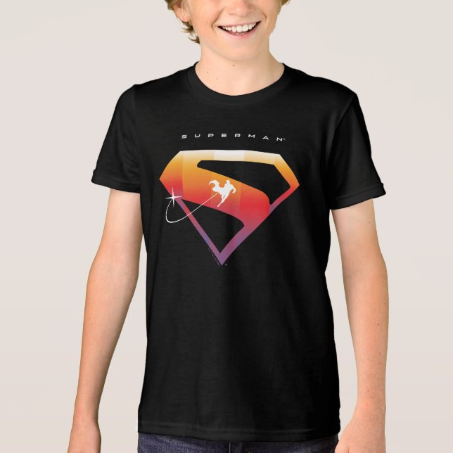 Sunset Soar Superman Shield Tri-Blend Shirt (Front)