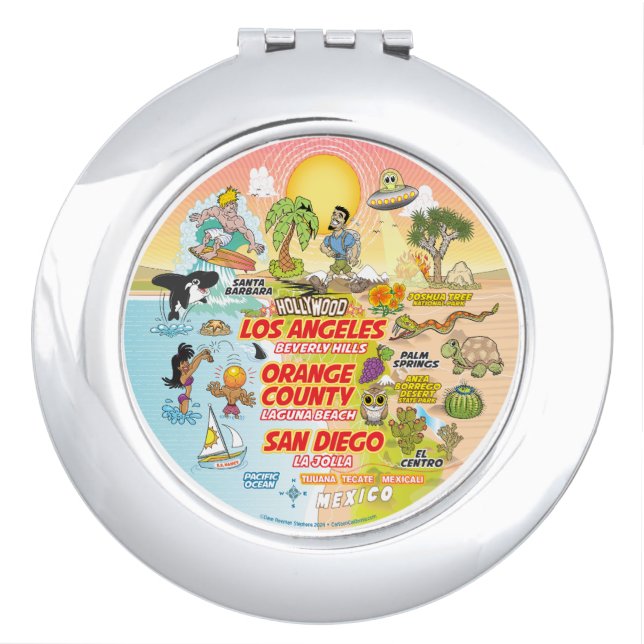 Sunset SoCal Compact Mirror (Front)
