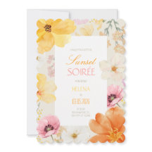 Sunset Soirée Elegant Floral Orange, Pink & Yellow