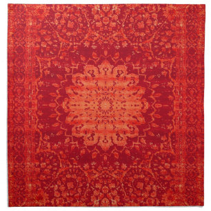 Sunset Souk: Orange Marrakesh Moroccan Pattern Cloth Napkin
