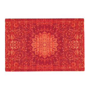 Sunset Souk: Orange Marrakesh Moroccan Pattern Placemat