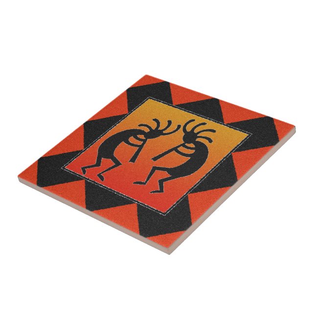 Sunset Southwest Kokopelli Ceramic Tile (Side)