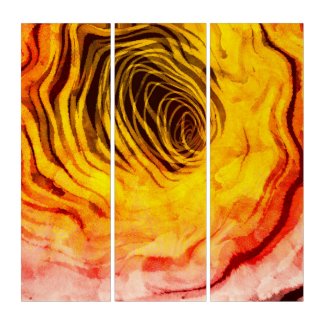 Sunset Spiral Warped - Triptych