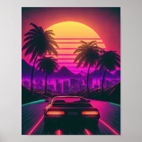 Sunset Sprint Synthesizes the Skyline Poster