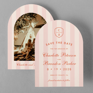 Sunset Spritz Stripes Photo Save The Date Invitation