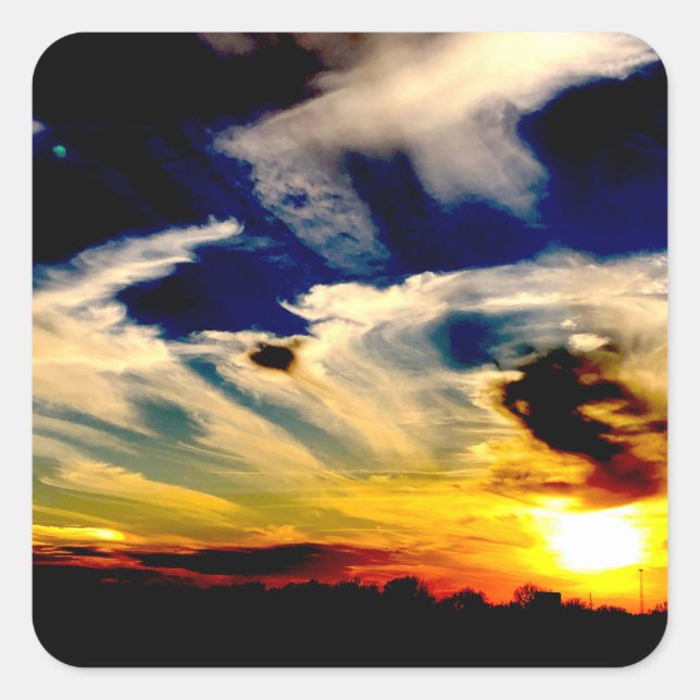 Sunset Square Sticker (Front)