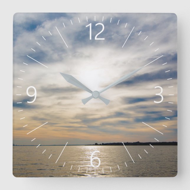 Sunset Square Wall Clock (Front)