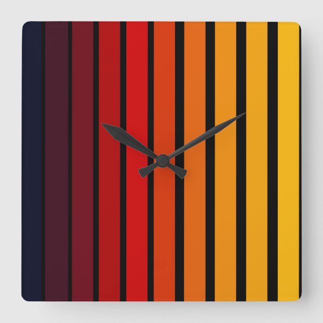Sunset Square Wall Clock (Front)