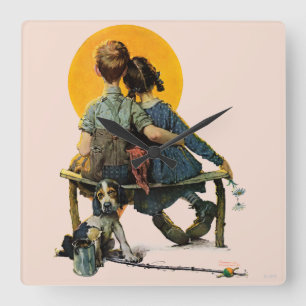 Sunset Square Wall Clock