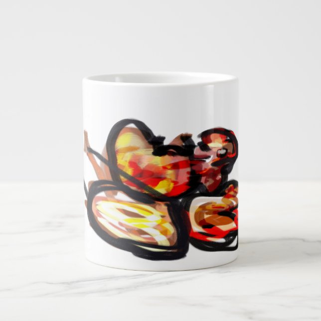 Sunset squirrel Autumn joy Giant Coffee Mug (Front)
