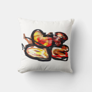 Sunset squirrel Autumn joy Throw Pillow