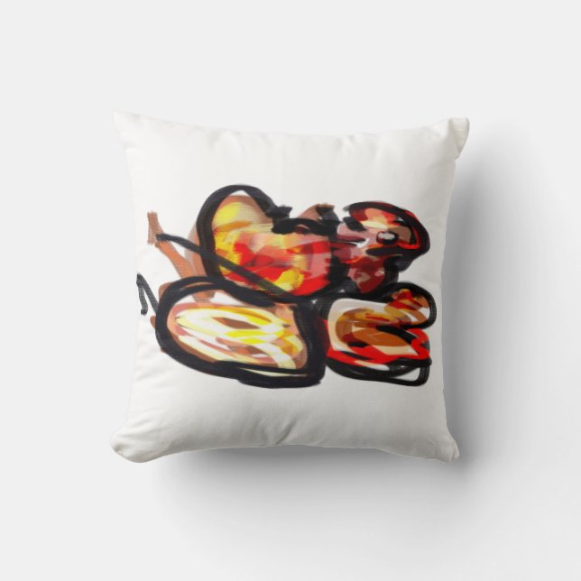Sunset squirrel Autumn joy Throw Pillow (Front)