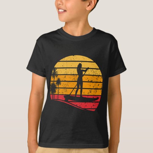 Sunset Stand Up Paddle Board _ Water Sports SUP Gi T_Shirt