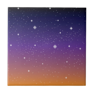 Sunset Starry Night Sky Ceramic Tile