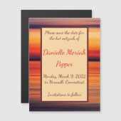Sunset Stripes Save the Date Magnet Card (Front/Back)
