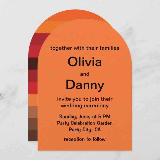 Sunset Stripes Summer Wedding Invitation (Front/Back)