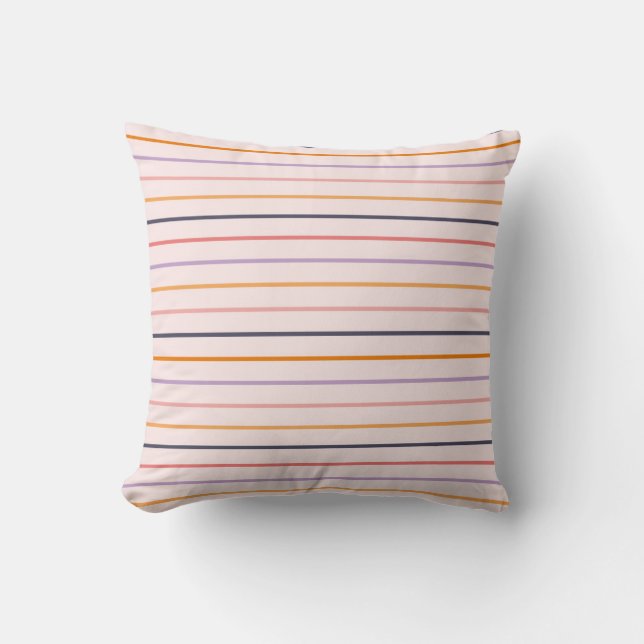 Sunset Stripes Throw Pillow (Front)