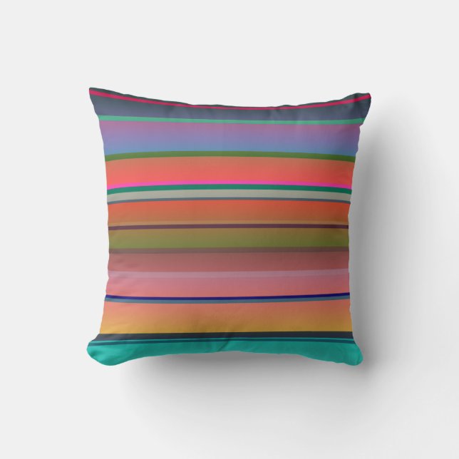 Sunset Stripes Throw Pillow (Front)