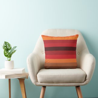 Sunset Stripes Throw Pillow