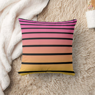 Sunset stripes throw pillow