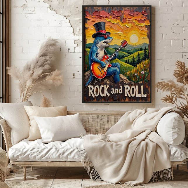 Sunset Strums: Shark's Rock Anthem Poster (Creator Uploaded)