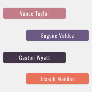Sunset Summer Color Palette Waterproof Name Labels