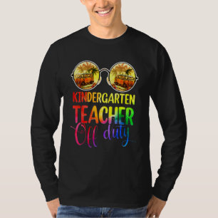 Sunset Summer Kindergarten Teacher Off Duty Sungla T-Shirt
