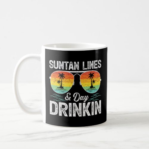 Sunset Summer Sunglasses Suntan Lines And Day Drin Coffee Mug