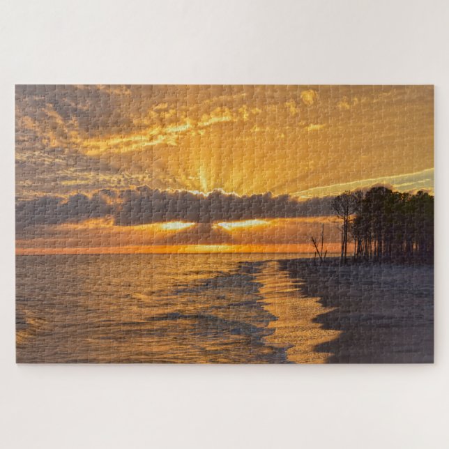 Sunset Sunbeams on Dauphin Island, Alabama Jigsaw Puzzle (Horizontal)