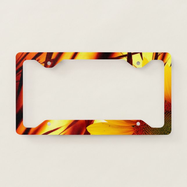 Sunset & sunflower license plate frame (Front)