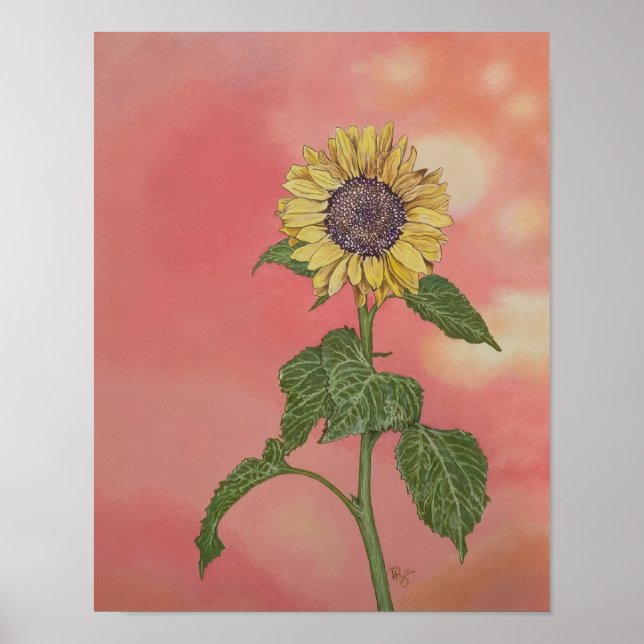 Sunset Sunflower Poster (Front)