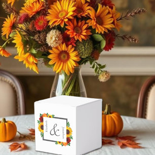 Sunset Sunflower Rose Floral Wedding Favor Boxes