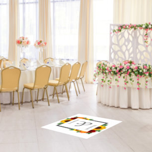 Sunset Sunflower Rose Floral Wedding Floor Decals