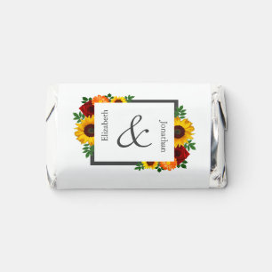 Sunset Sunflower Rose Floral Wedding Hershey's Miniatures