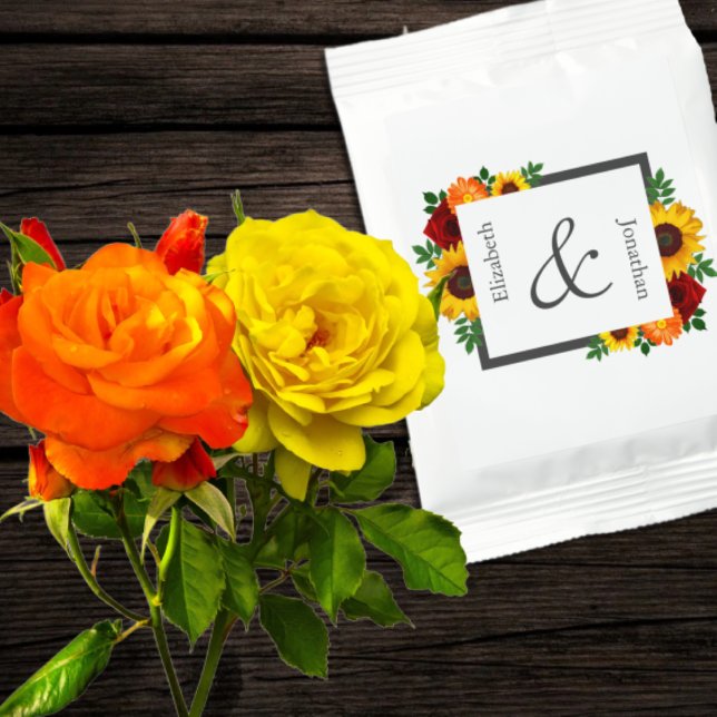 Sunset Sunflower Rose Floral Wedding Lemonade Drink Mix (Creator Uploaded)