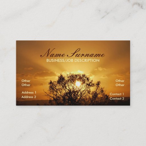Customizable Sunset Sunrays Business Card