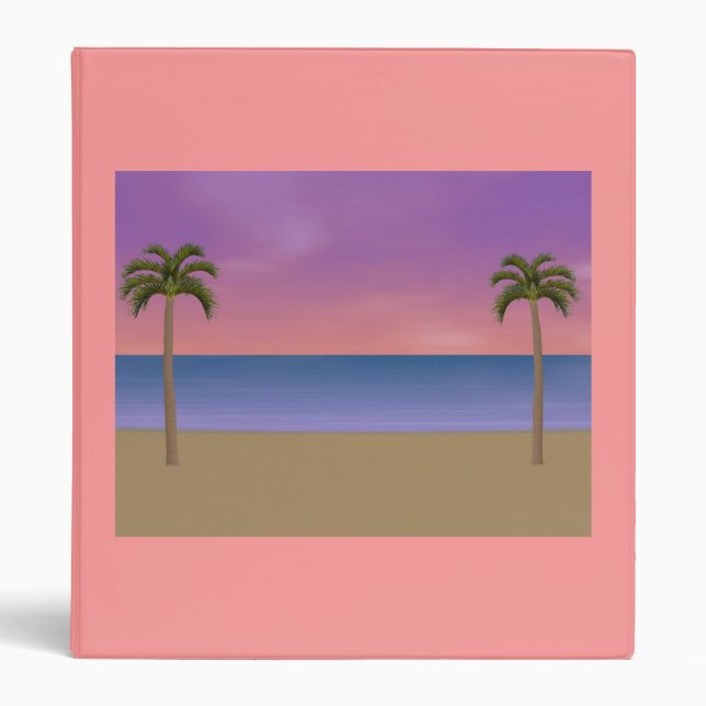 Sunset / Sunrise Beach Scene: Custom Binder (Front)
