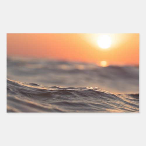 Sunset Sunrise Dawn on Beach Rectangular Sticker