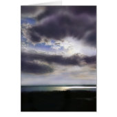 Sunset sunrise lakeshore skyline ocean painting (Front)