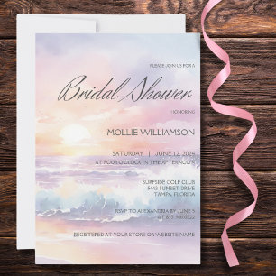 Sunset Surf Bridal Shower Invitation