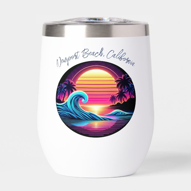 Sunset Surf Glow Thermal Wine Tumbler (Front)