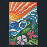 Sunset surf Tropical kitchen decor towel<br><div class="desc">Sunset surf Tropical kitchen decor towel</div>