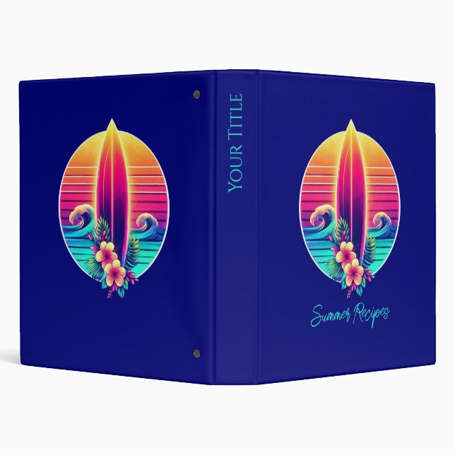 Sunset Surfboard Paradise- 3 Ring Binder (Background)
