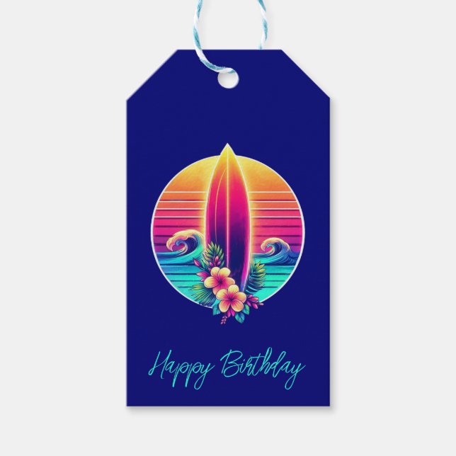 Sunset Surfboard Paradise- Gift Tags (Front)