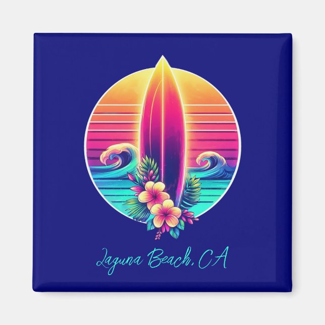 Sunset Surfboard Paradise- Magnet (Front)
